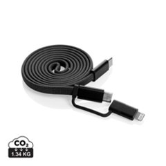 Câble magnétique 2 en 1 60W en PET recyclé Zendana