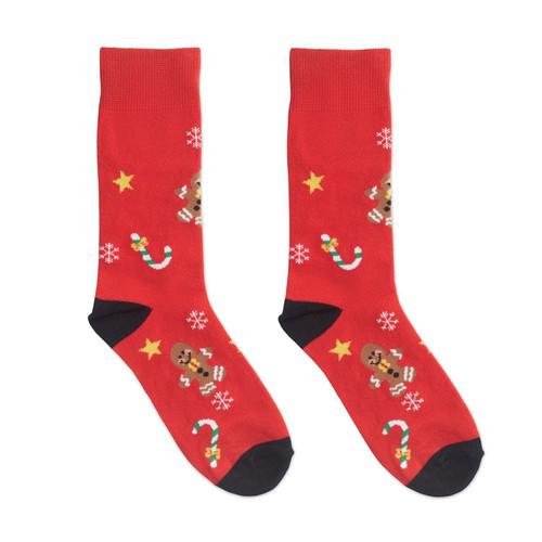 OBG.PUB - Chaussettes de Noël confortable en coton et polyester Felvio Rouge Chaussettes de Noël confortable en coton et polyester Felvio Rouge