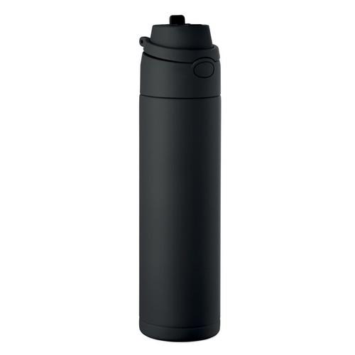 OBG.PUB - Gourde en acier inoxydable recyclé 650 ml avec Paille Viscor Noir Gourde en acier inoxydable recyclé 650 ml avec Paille Viscor Noir