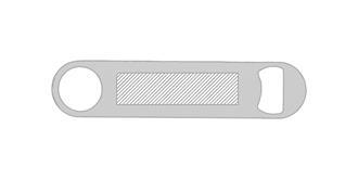 Ouvre-bouteille fabriqué en acier inox Pladde - Marquage Recto