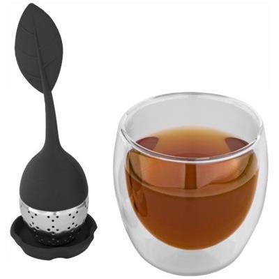 Mug à thé double paroi isolant en silicone Muggi Noir