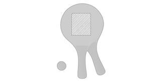 Paire de raquettes de plage en MDF Fillis - Marquage Recto