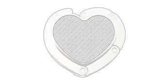 Accroche sac pliable cœur Heart - Marquage Recto