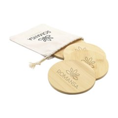 Set de 4 Sous-Verres Publicitaires en Bambou Brimo