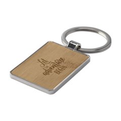 Porte-Clés Rectangulaire Bambou et Métal Lema