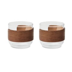OBG.PUB - Set à Café en Verre Borosilicate et Noyer Walvo Set à Café en Verre Borosilicate et Noyer Walvo
