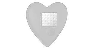 Patch thermique coeur en PVC Zoros - Marquage Recto