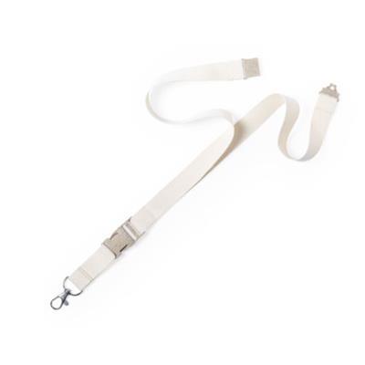 OBG.PUB - Lanyard en 100% Coton avec carabine rotatif Tras Naturel Lanyard en 100% Coton avec carabine rotatif Tras Naturel