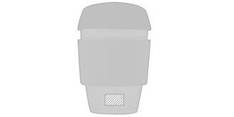 Gobelet de 360 ml en verre borosilicaté Antar - Impression Bas