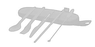 Set couverts 5 pièces en acier inoxydable Taitung - Impression sur manche couteau