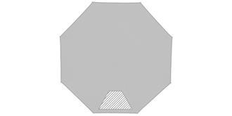 Parapluie pliable en PET recyclé Windproofy - Impression 1er pan du parapluie