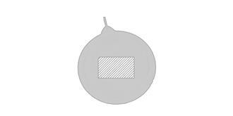 Médaille en métal avec ruban tour de cou Konica - Marquage Verso