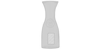 Carafe en verre recyclé de contenance 800ml Zehal - Marquage Recto
