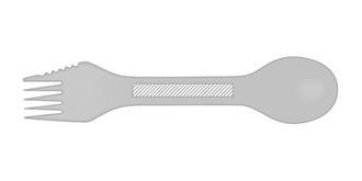 Combinaison de fourchette et de cuillère en PP Qen - Marquage Recto