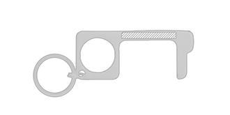 Porte-clés anti-contact en acier inox Bigoxic - Marquage Recto