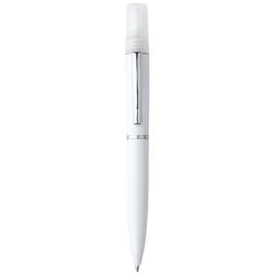 Stylo bille avec vaporisateur en aluminium Tahly Blanc