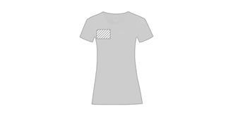 T-Shirt femme blanc en 100% coton Iconise - Marquage poitrine gauche