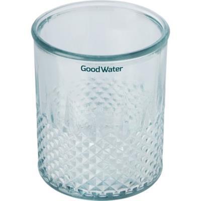 Porte-bougie en verre recyclé Eternel Blanc