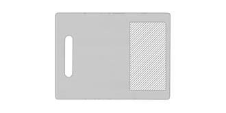 Planche à découper alimentaire en bambou Falcon - Marquage Verso