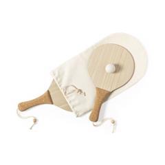 OBG PUB - Raquette de plage en bois/liège avec étui Bubes