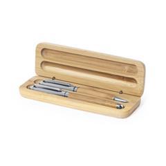 OBG PUB - Set stylo roller en bambou et en métal Nutum