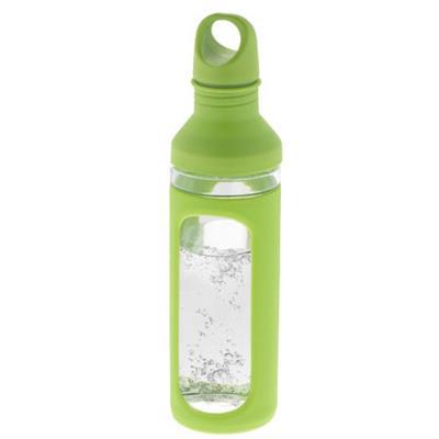 Bouteille de verre avec protection en silicone Hot Vert citron