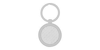 Porte-clés en bois avec bordure métallique Mornius - Marquage Recto