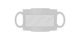 Mug de 330ml en céramique blanche Karmy - Marquage autour