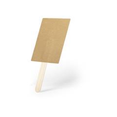 OBG PUB - Eventail carton recyclé avec manche de bois Lalaxy