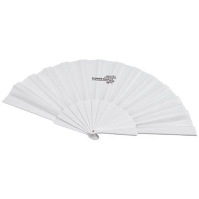 Eventail pai pai plissée en polyester Temari Blanc