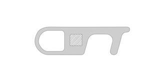 Porte-Clés antibactérien en ABS résistant Rilke - Marquage Recto