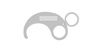 Porte-Clés anti-contact en aluminium Kazikos - Marquage Recto