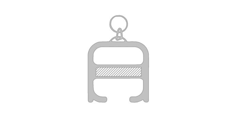 OBG.PUB - Poignée hygiénique en ABS avec porte-clés Cleany - Marquage Recto Poignée hygiénique en ABS avec porte-clés Cleany - Marquage Recto