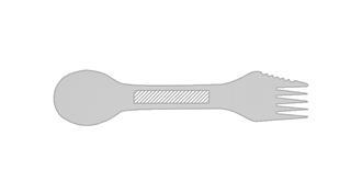 Outil 3-en-1 cuillère, fourchette et couteau Comb - Marquage Recto