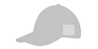 Casquette avec 6 panneaux en polyester Draker - Impression latérale gauche
