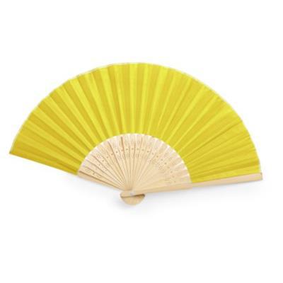 Éventail pliable en bambou et polyester Kronex Jaune
