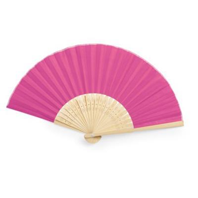 Éventail pliable en bambou et polyester Kronex Rose