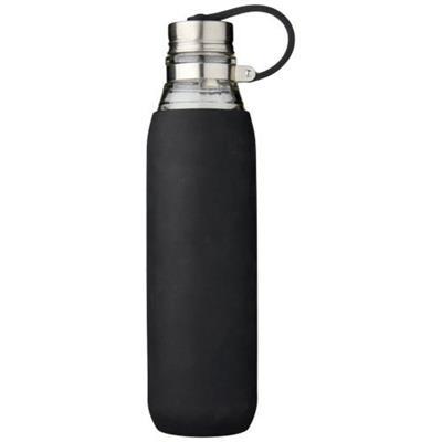 Bouteille de sport en verre de 650ml Oden Noir