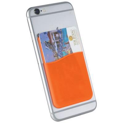Porte-cartes en silicone pour smartphones Slima Orange