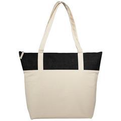 Sac shopping bicolore en jute et coton Jones