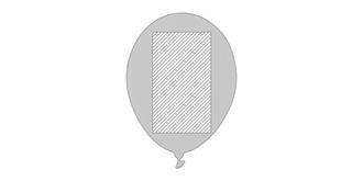 Ballon de baudruche gonflable en caoutchouc Milon - Marquage Verso