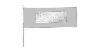 Fanion en forme de drapeau en polyester 210D Por - Marquage Recto