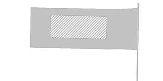 Fanion en forme de drapeau en polyester 210D Por - Marquage Verso