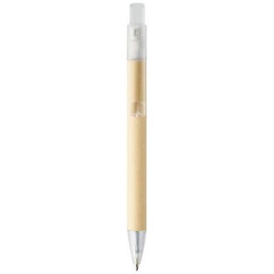 OBG.PUB - Stylo Bille avec agrafe et pointe en plastique Qua Blanc Stylo Bille avec agrafe et pointe en plastique Qua Blanc