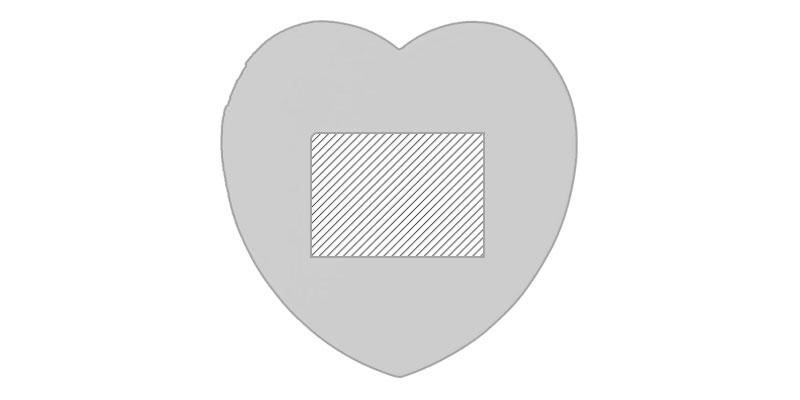 OBG.PUB - Dessous de verre forme de cœur en plastique Baitu - Marquage Recto Dessous de verre forme de cœur en plastique Baitu - Marquage Recto