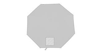 Parapluie bicolore 8 panneaux en nylon 190T Korner - Impression 1er pan du parapluie