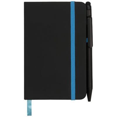 Carnet de notes A6 bicolore en plastique PU Edex Bleu