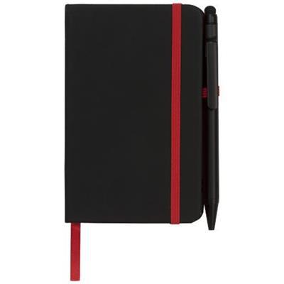 Carnet de notes A6 bicolore en plastique PU Edex Noir