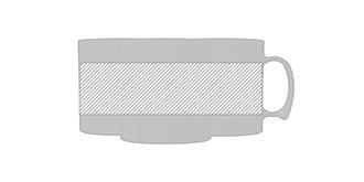 Mug à simple paroi plastique standard 300 ml Muggy - Marquage autour