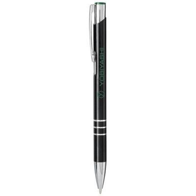 Stylo à bille coloré laser en aluminium Moneto Vert
